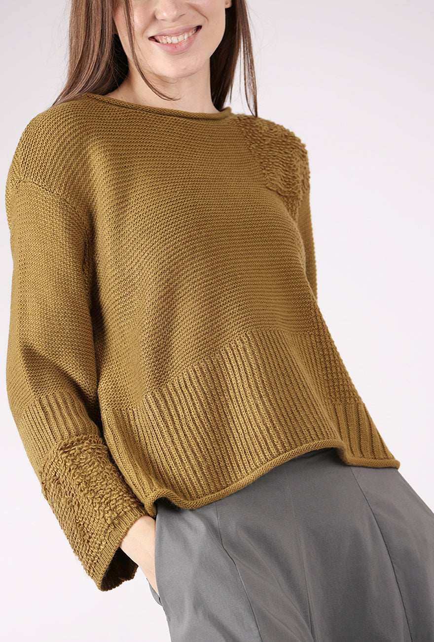 Olivia by Habitat Texture Block Sweater, Nutria 