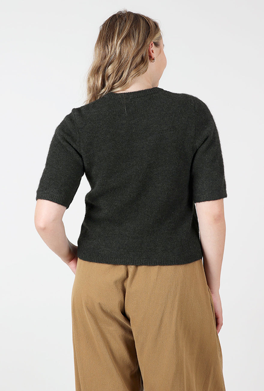 Alpha Half Sleeve Sweater, Rosin Melange Angle 3