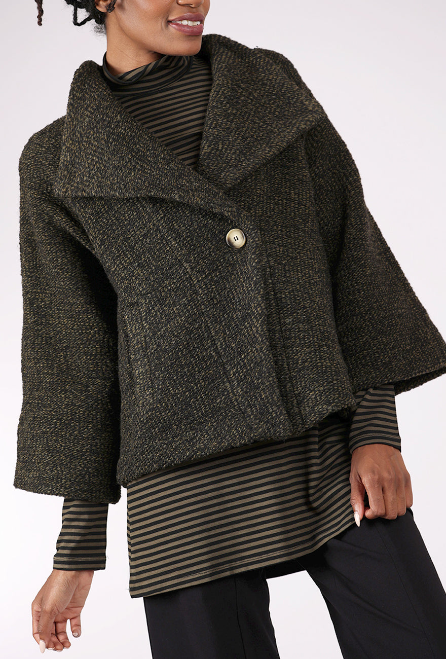 Alembika Tweedy Swing Jacket, Khaki/Black 