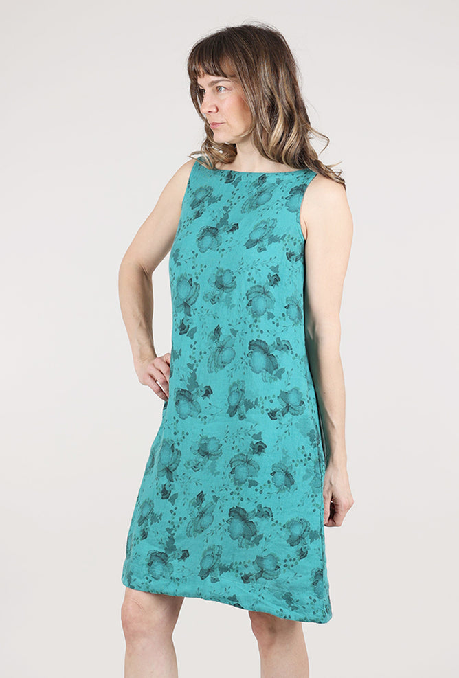 Cut Loose Linen Floral Modern Shift, Riviera 