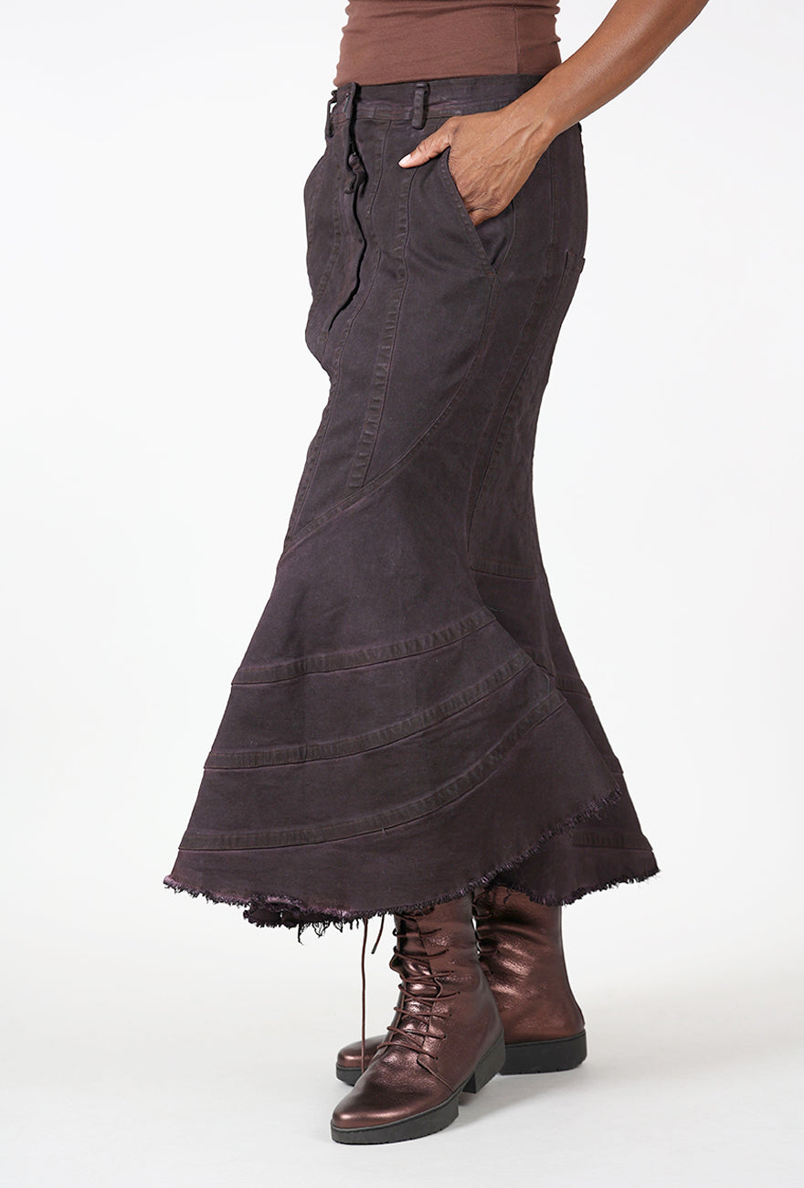 Intricate Pleats Mermaid Skirt, Purple Cloud Angle 2