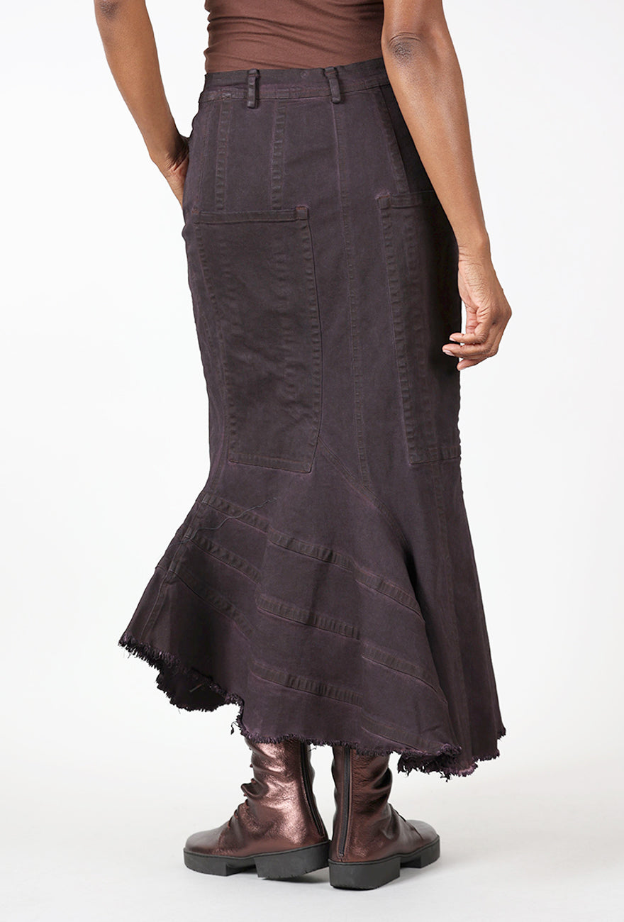 Intricate Pleats Mermaid Skirt, Purple Cloud