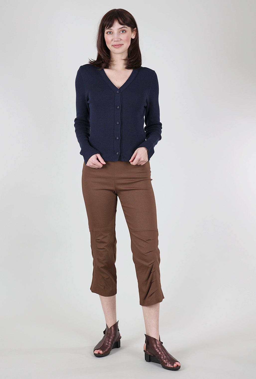 Margaret O'Leary Anya Ribbed Cardie, Navy 