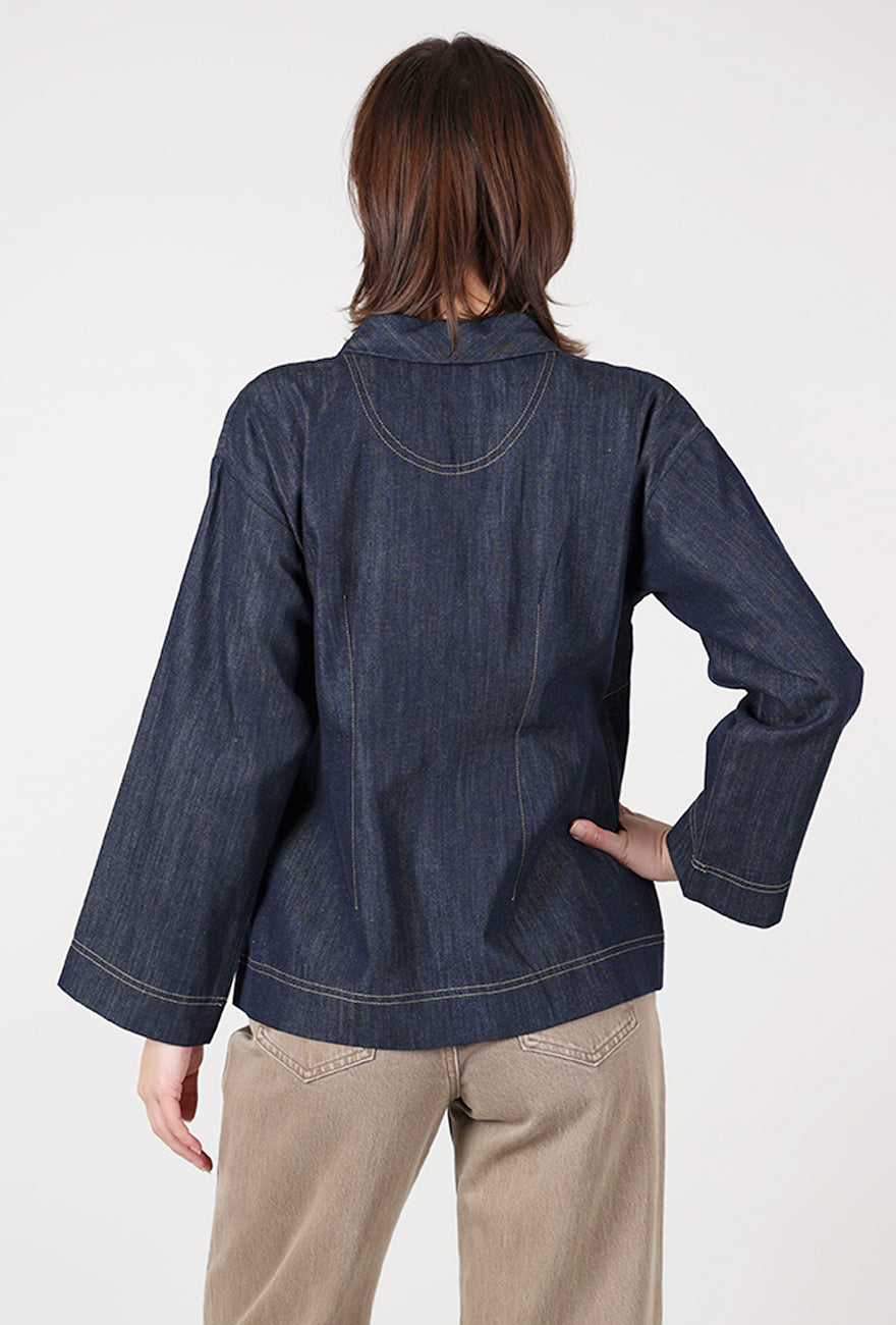 Demeter Denim Jacket, Dark Blue Angle 3