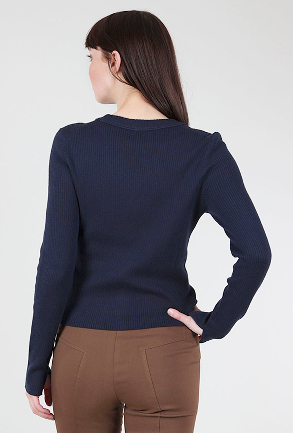 Margaret O'Leary Anya Ribbed Cardie, Navy 