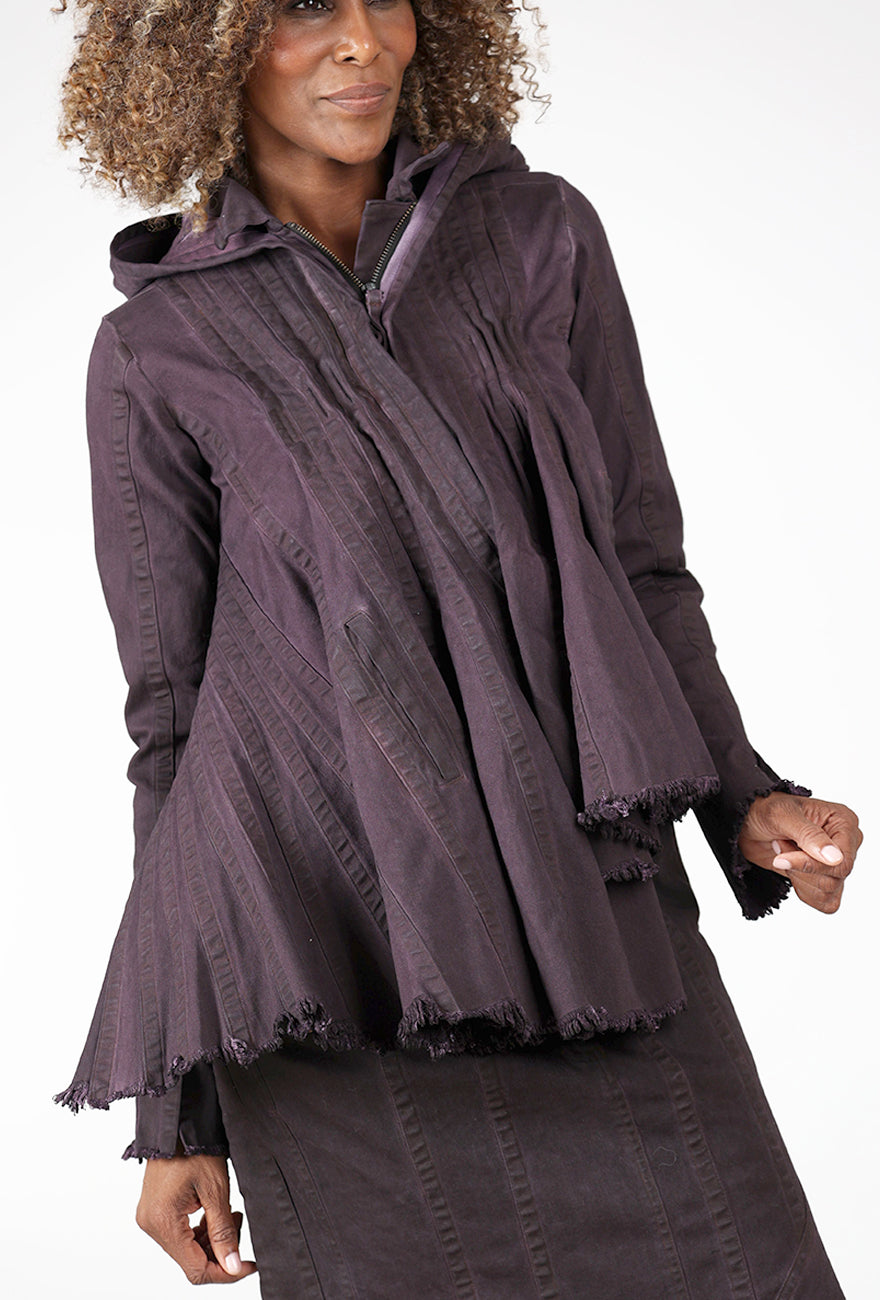 Intricate Pleats Jacket, Purple Cloud