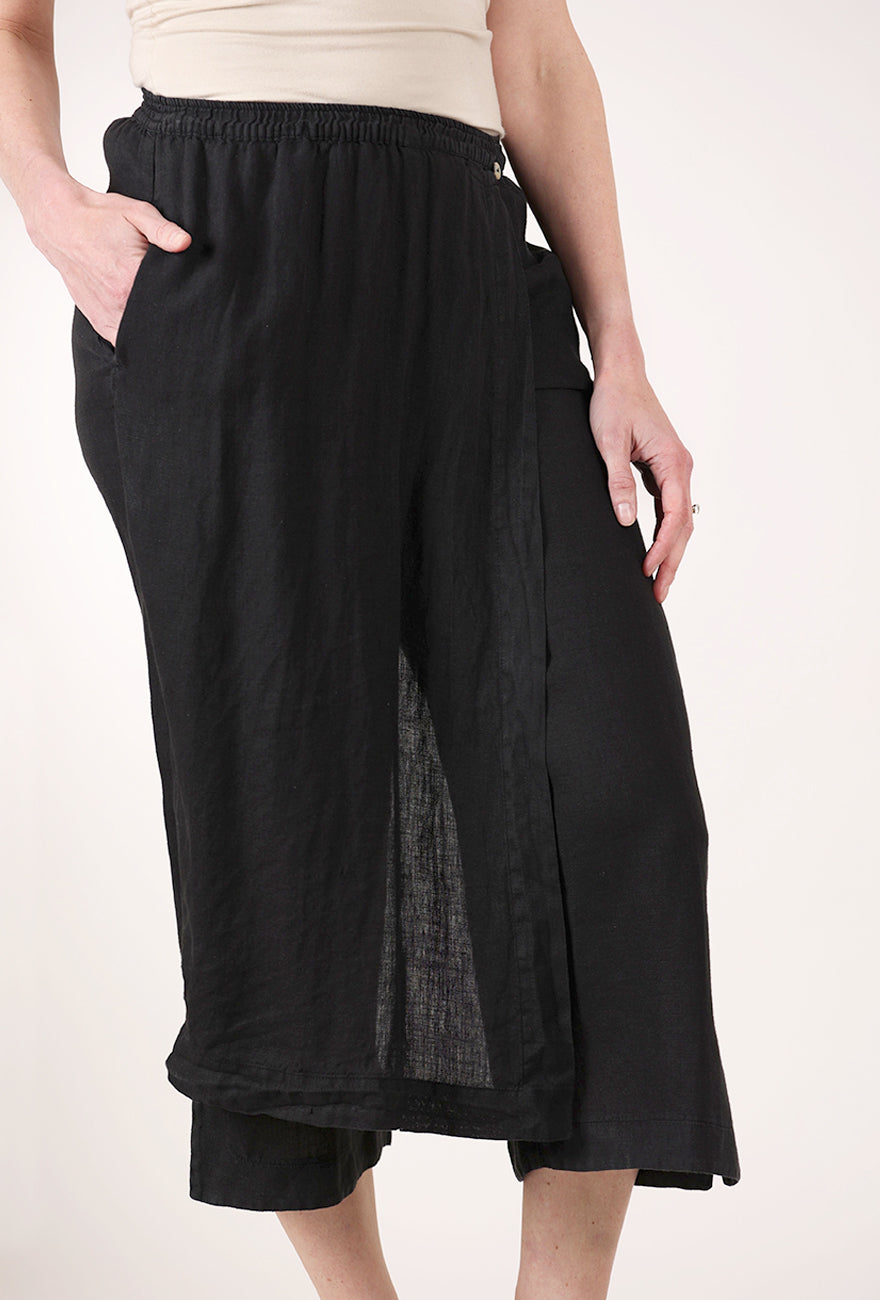 By Basics Skirt-Pant Culottes, Black 