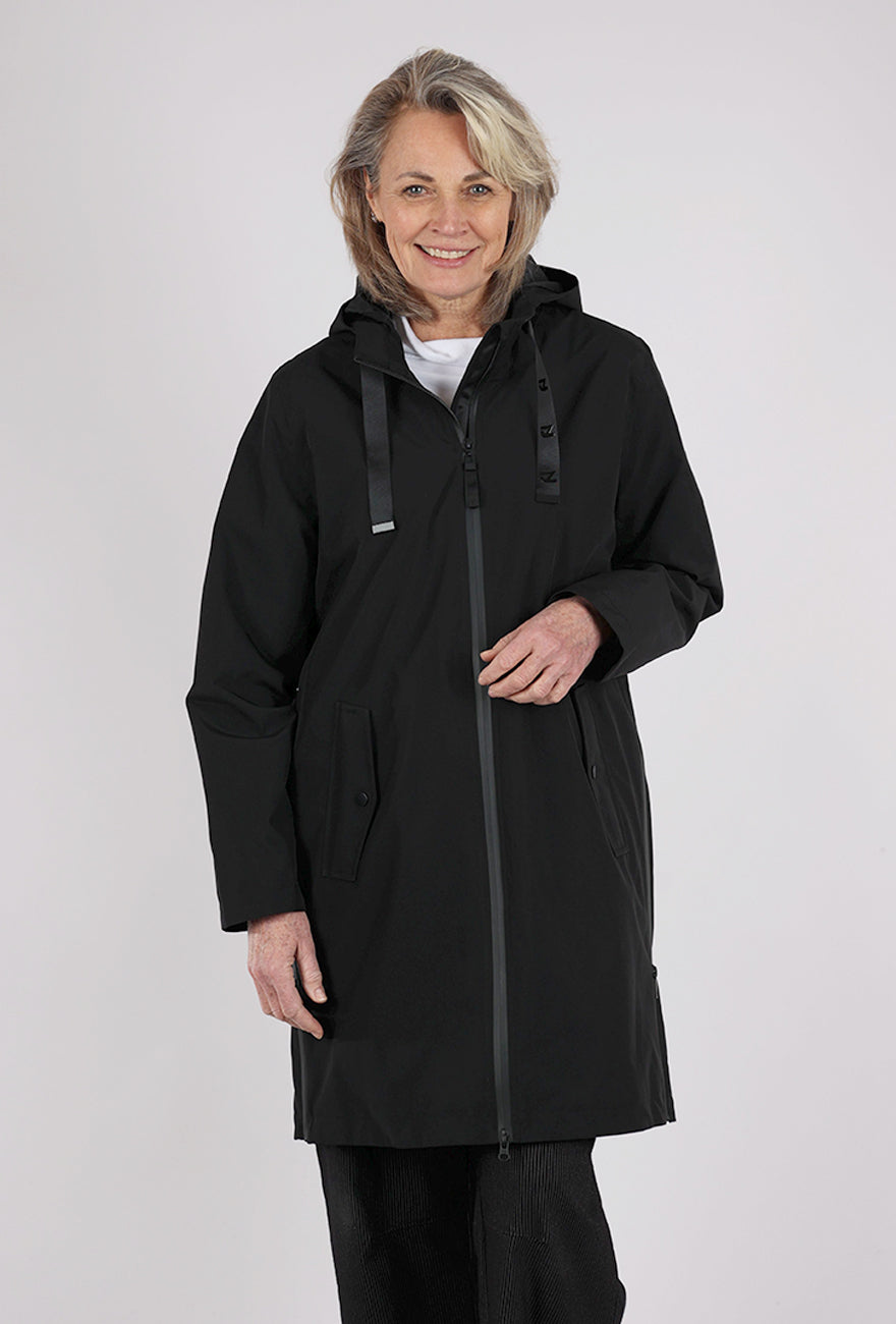 Hooded Waterproof Jacket, Black