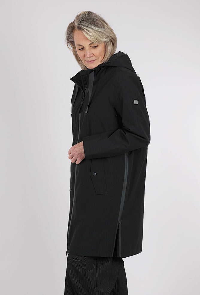 Hooded Waterproof Jacket, Black