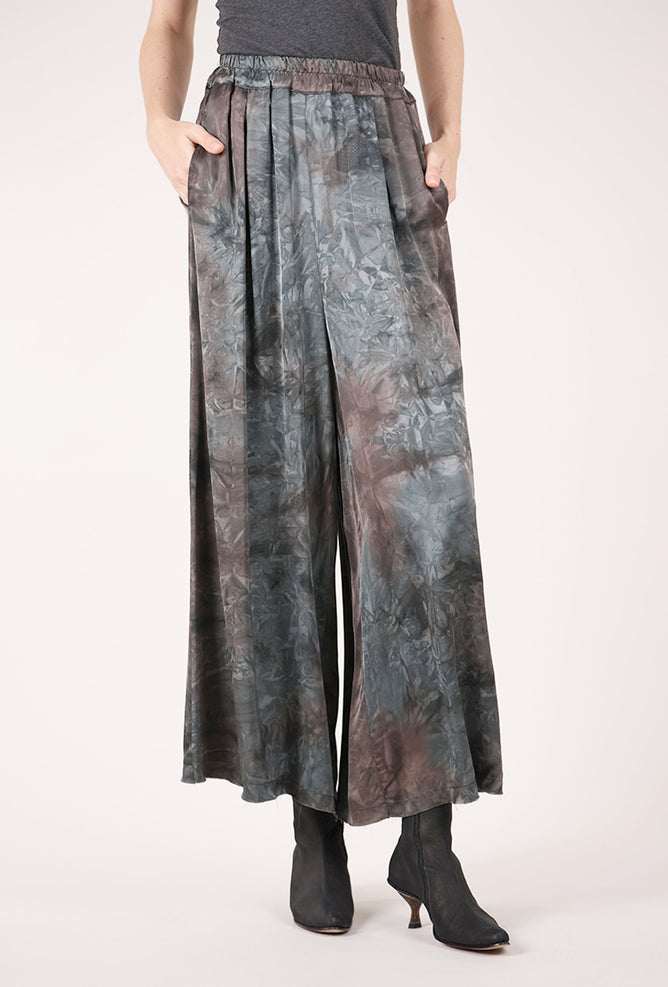 Sanctamuerte Hand-Dyed Palazzo Pant, Bengal Brown 