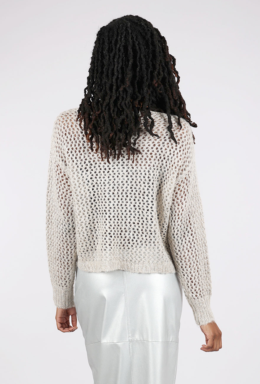 Mystree Metallic Net Pullover, Champagne 