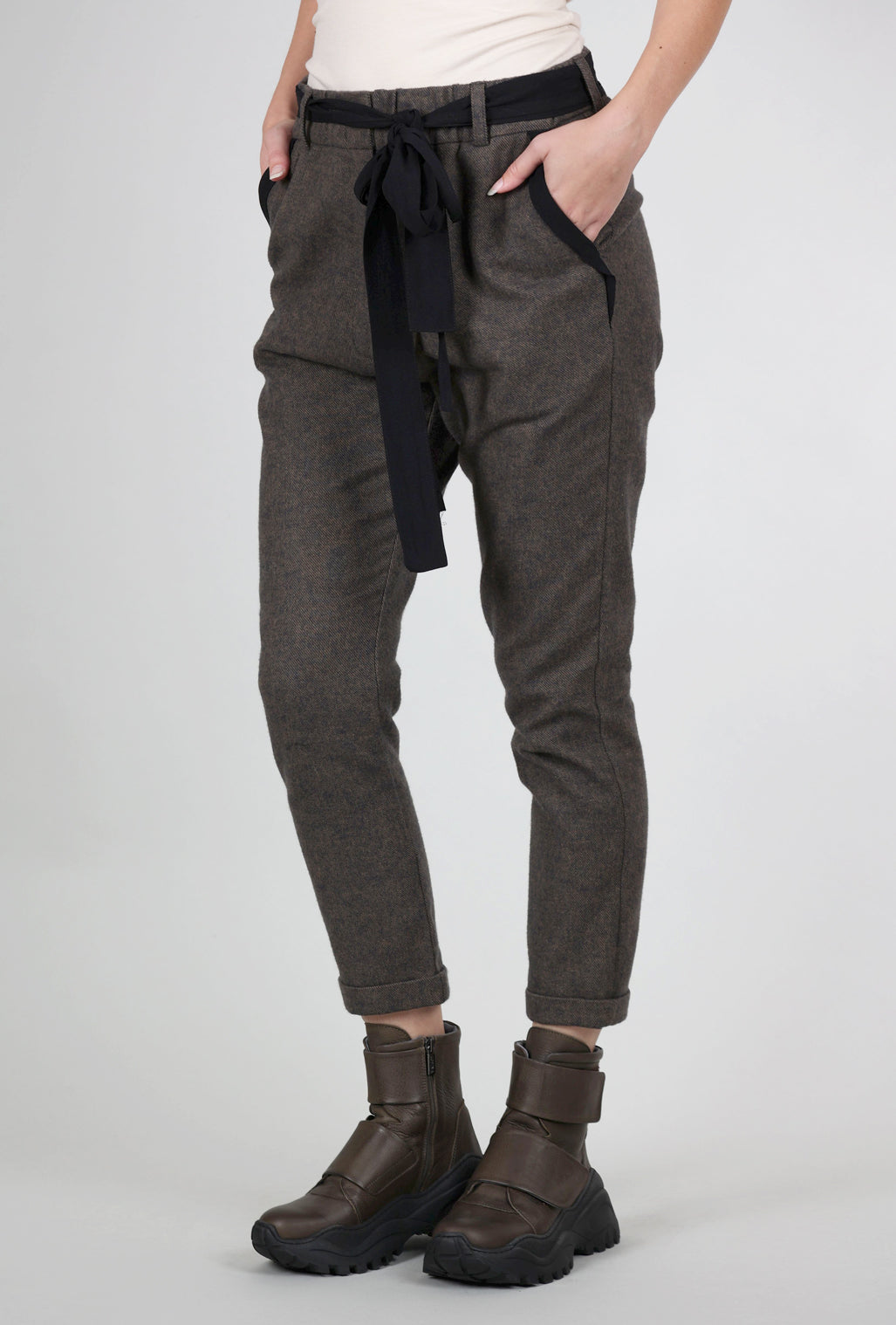 Studio B3 Stats Flannel Pant, Brown Olive 