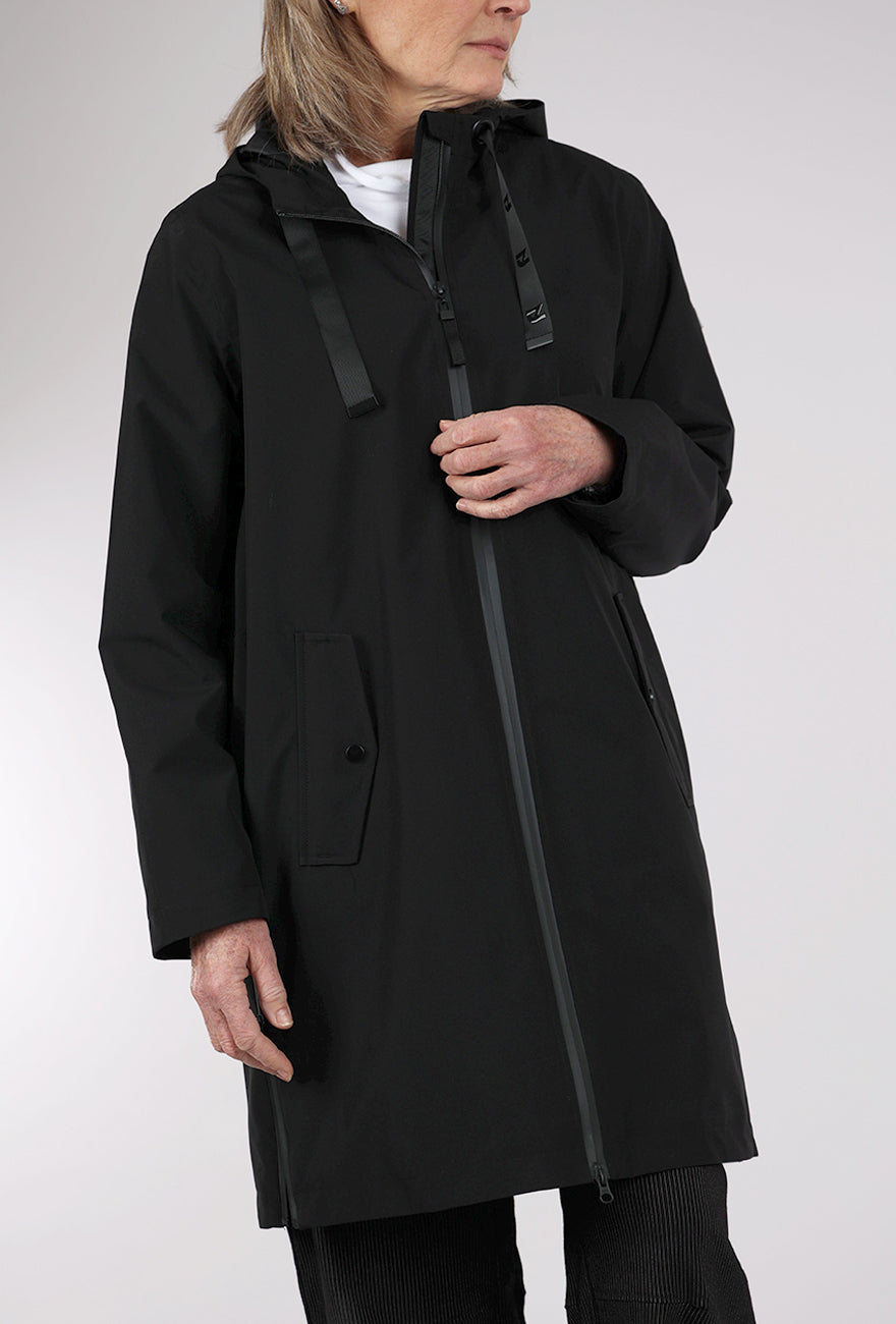 Hooded Waterproof Jacket, Black