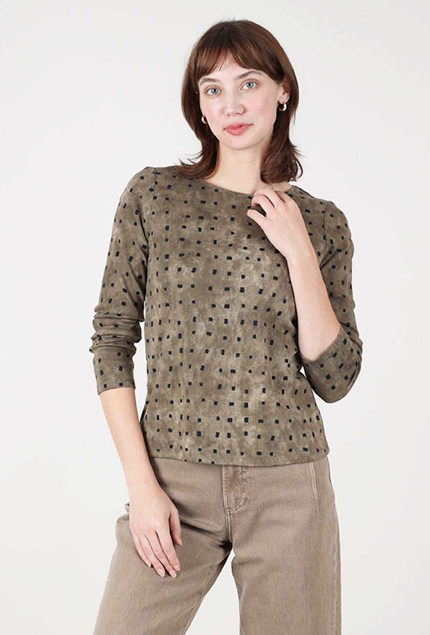 Habitat Cozy Rib Print Everyday Tee, Umber 