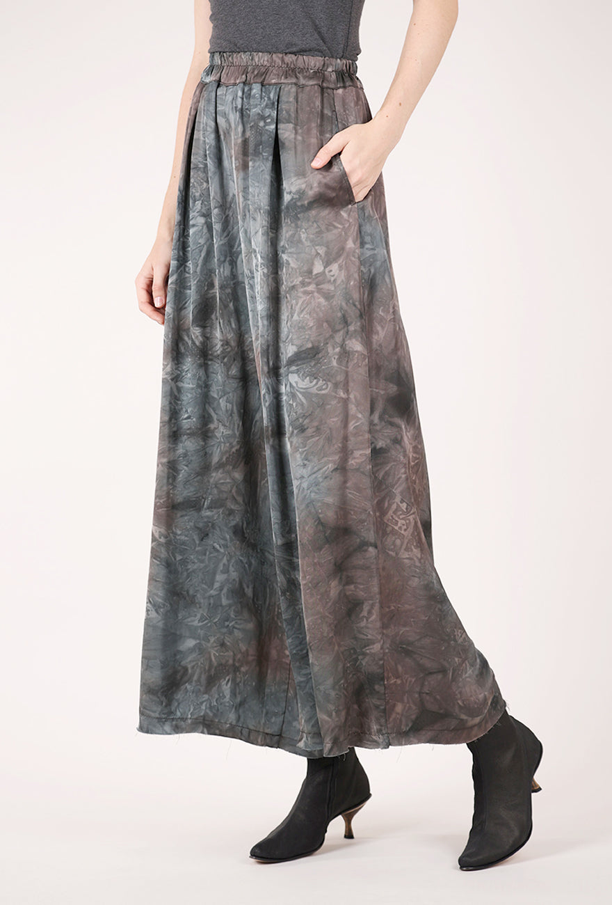 Sanctamuerte Hand-Dyed Palazzo Pant, Bengal Brown 