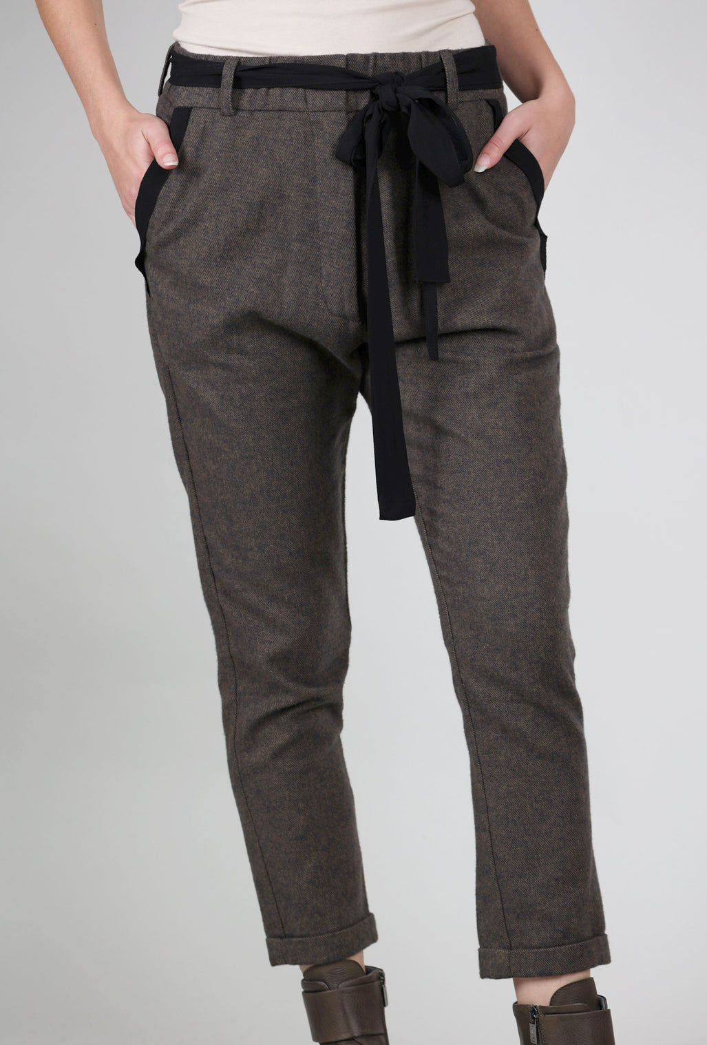 Studio B3 Stats Flannel Pant, Brown Olive 