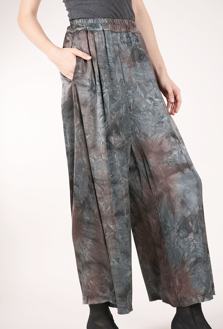 Sanctamuerte Hand-Dyed Palazzo Pant, Bengal Brown 