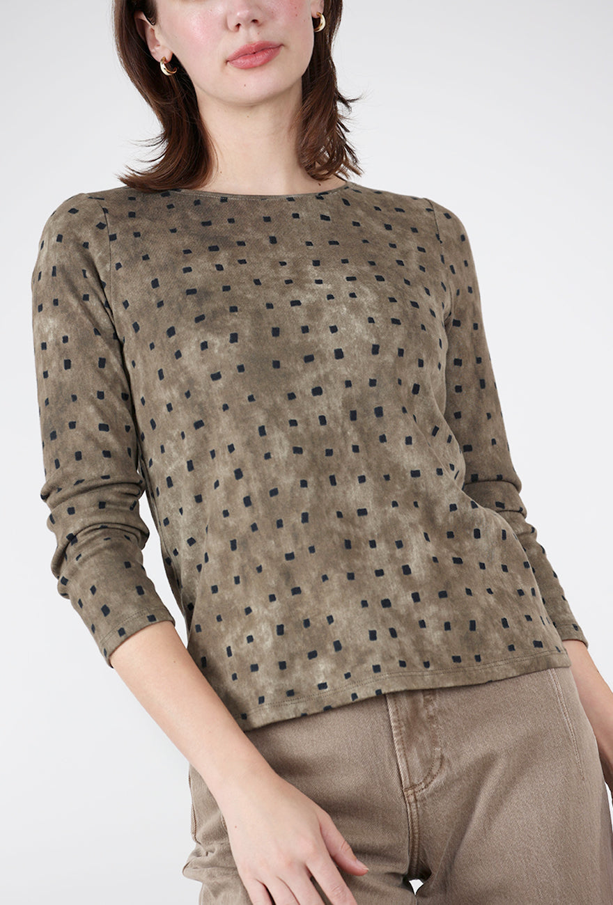 Habitat Cozy Rib Print Everyday Tee, Umber 