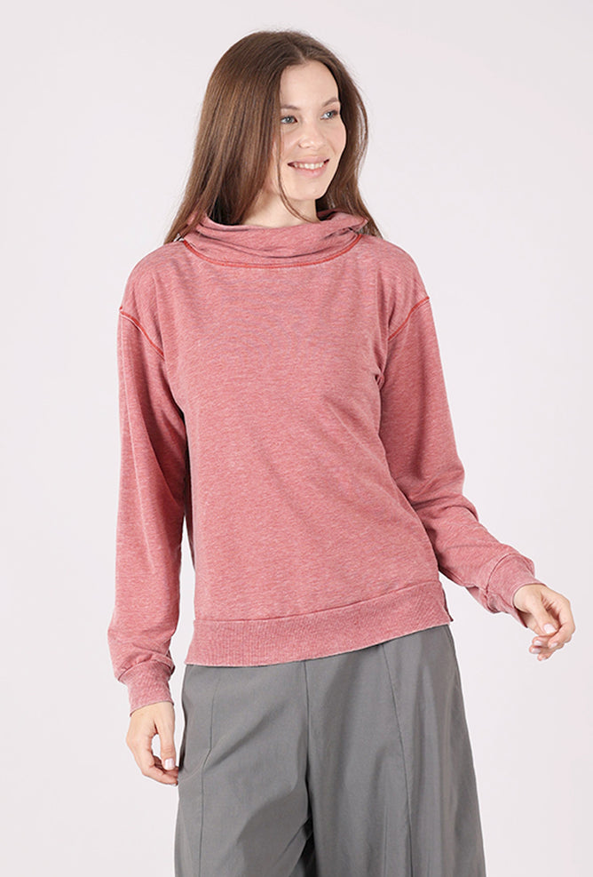 Draped Neck Sweatshirt, Spiced Cider