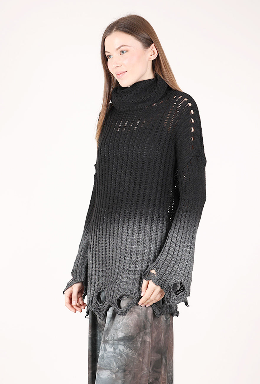 Sanctamuerte Artful Urchin Pullover, Black/Gray 