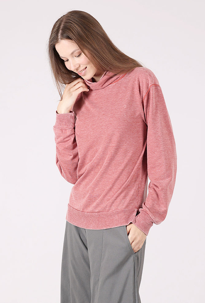 Draped Neck Sweatshirt, Spiced Cider