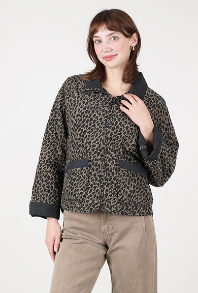 Habitat Reversible Print Quilt Puffer, Black 