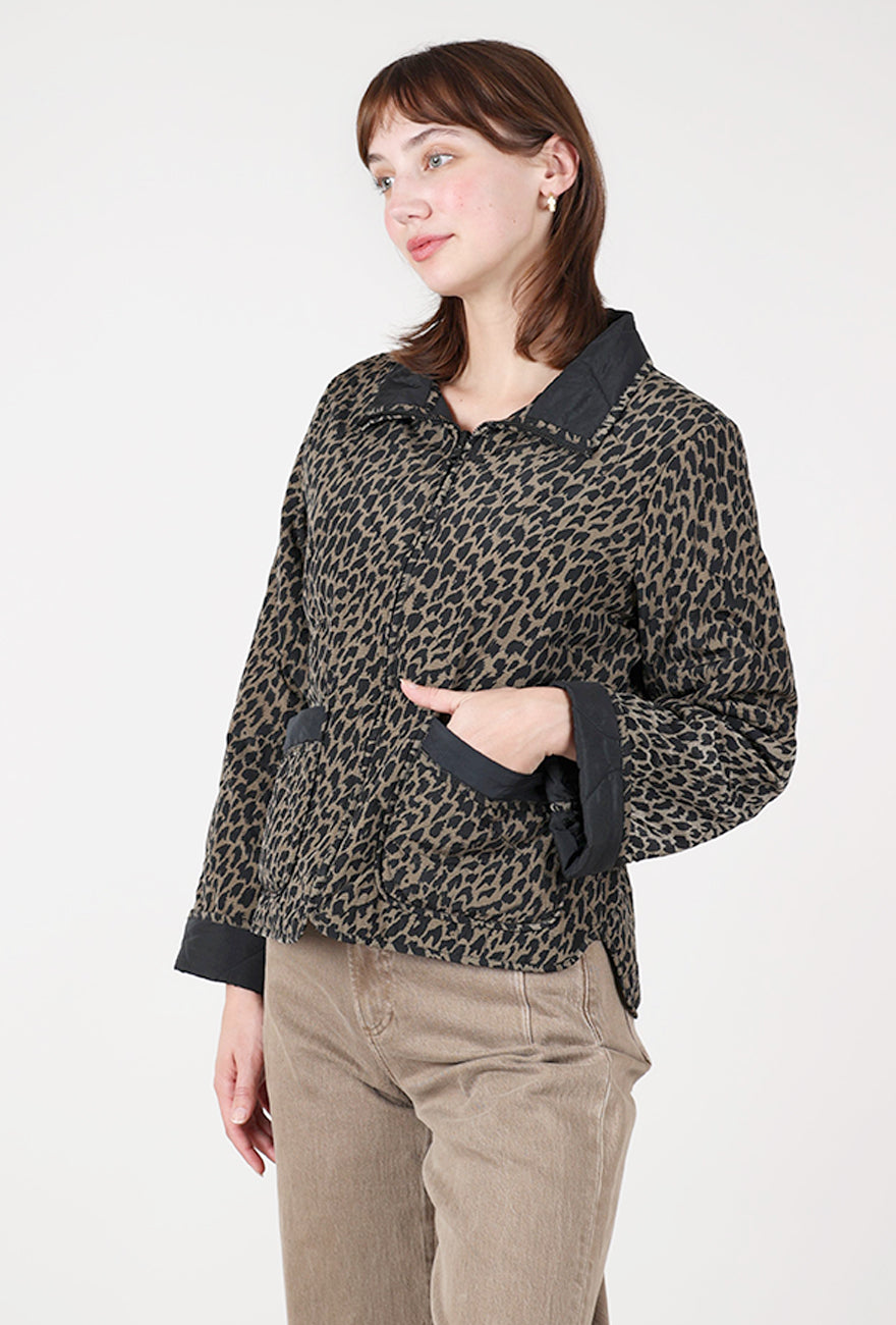 Habitat Reversible Print Quilt Puffer, Black 