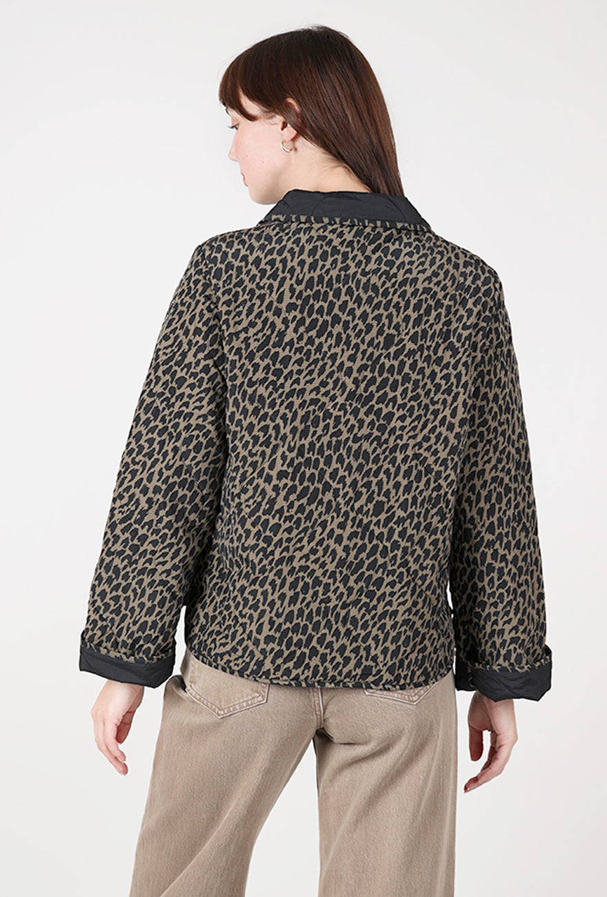 Habitat Reversible Print Quilt Puffer, Black 