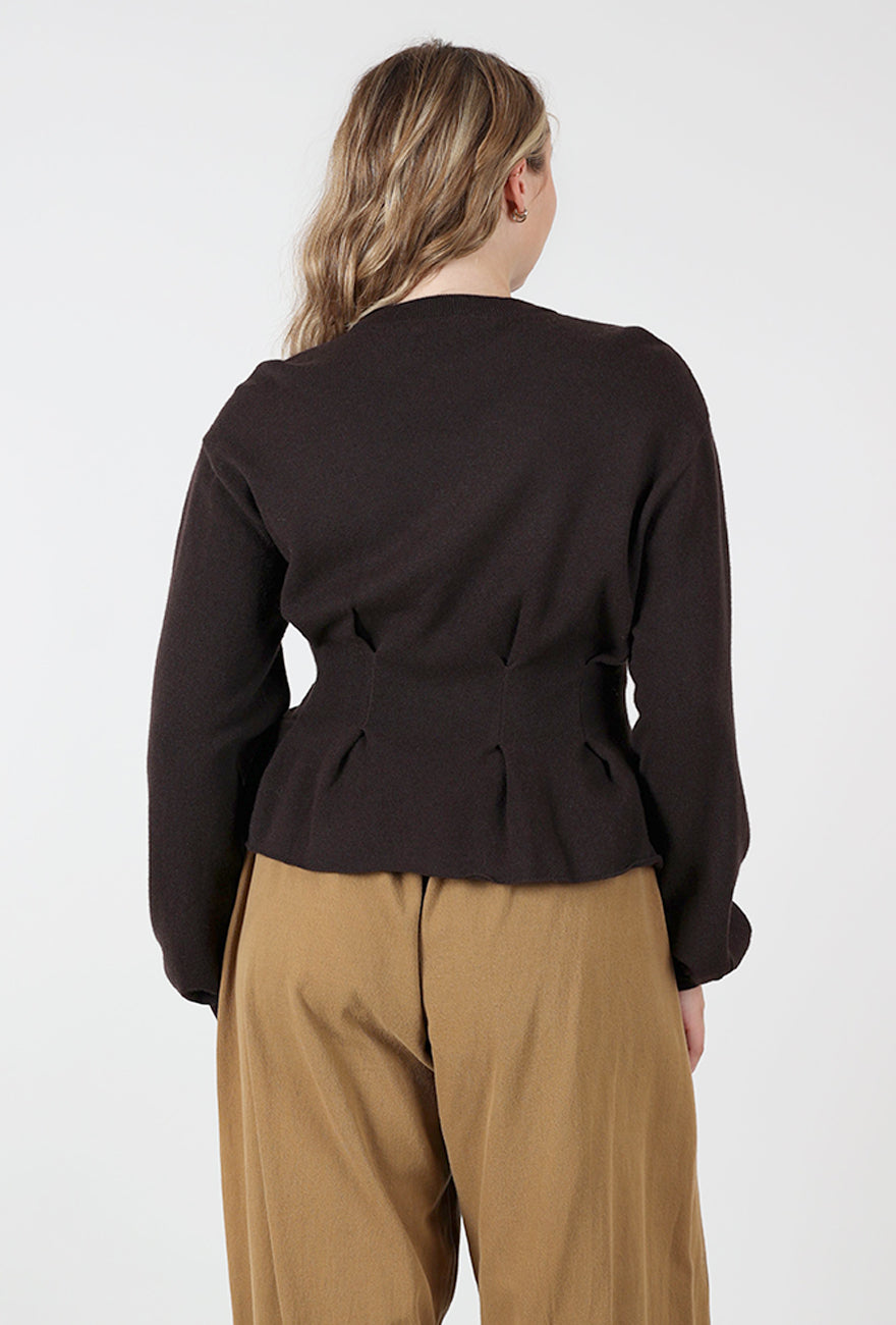 Manzi Pleated Waist Sweater, Ganache