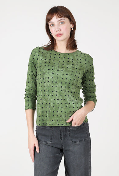 Habitat Cozy Rib Print Everyday Tee, Fern 