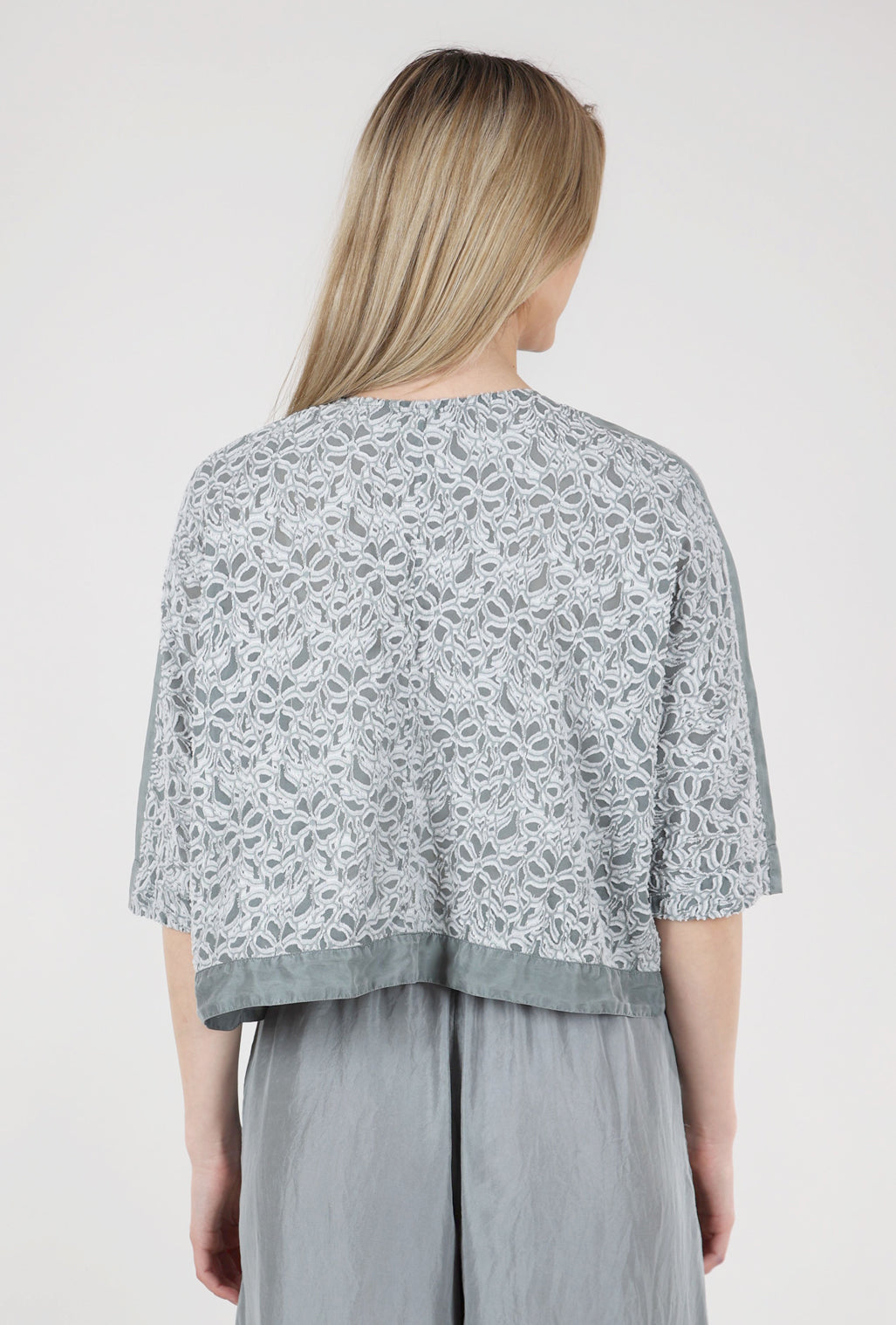 Grizas Dimensional Scroll Blouse, Silver Sage 