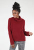 Estheme Cashmere Relaxed Raccoon Tneck, Bourgogne Red 