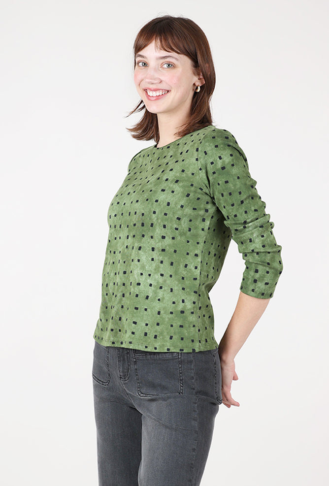 Habitat Cozy Rib Print Everyday Tee, Fern 