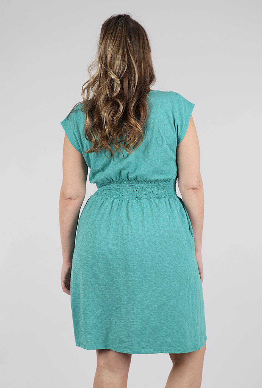 Mododoc Smocked Waist S/S Dress, Open Water 