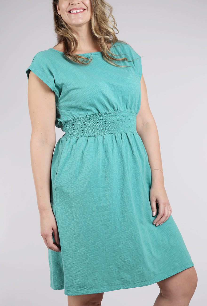 Mododoc Smocked Waist S/S Dress, Open Water 