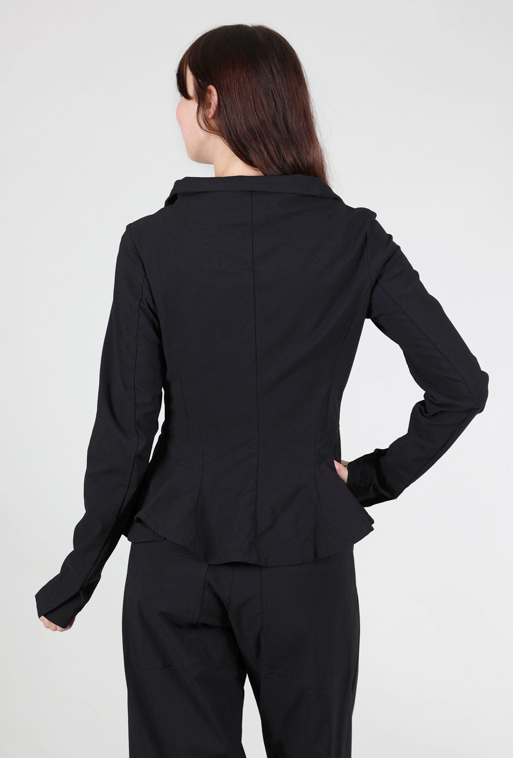 Rundholz Inset Pleat Textured Cotton Jacket, Black 