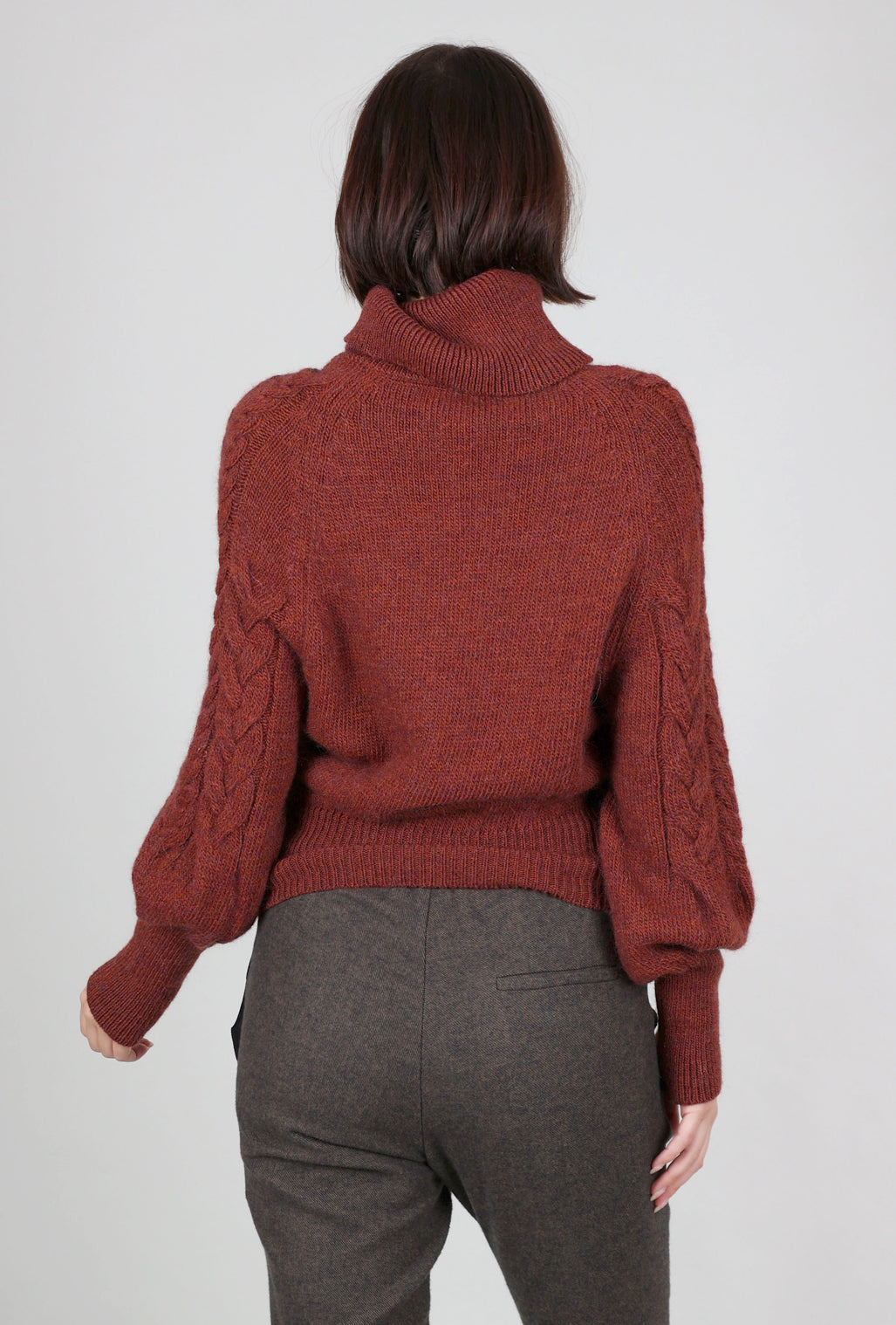 Studio B3 Muffo Cable-Knit Sweater, Terracotta 