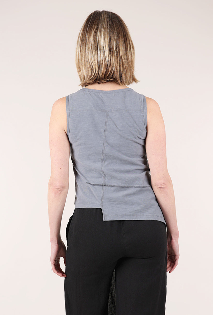 Seamed Shifted Tank, Blue