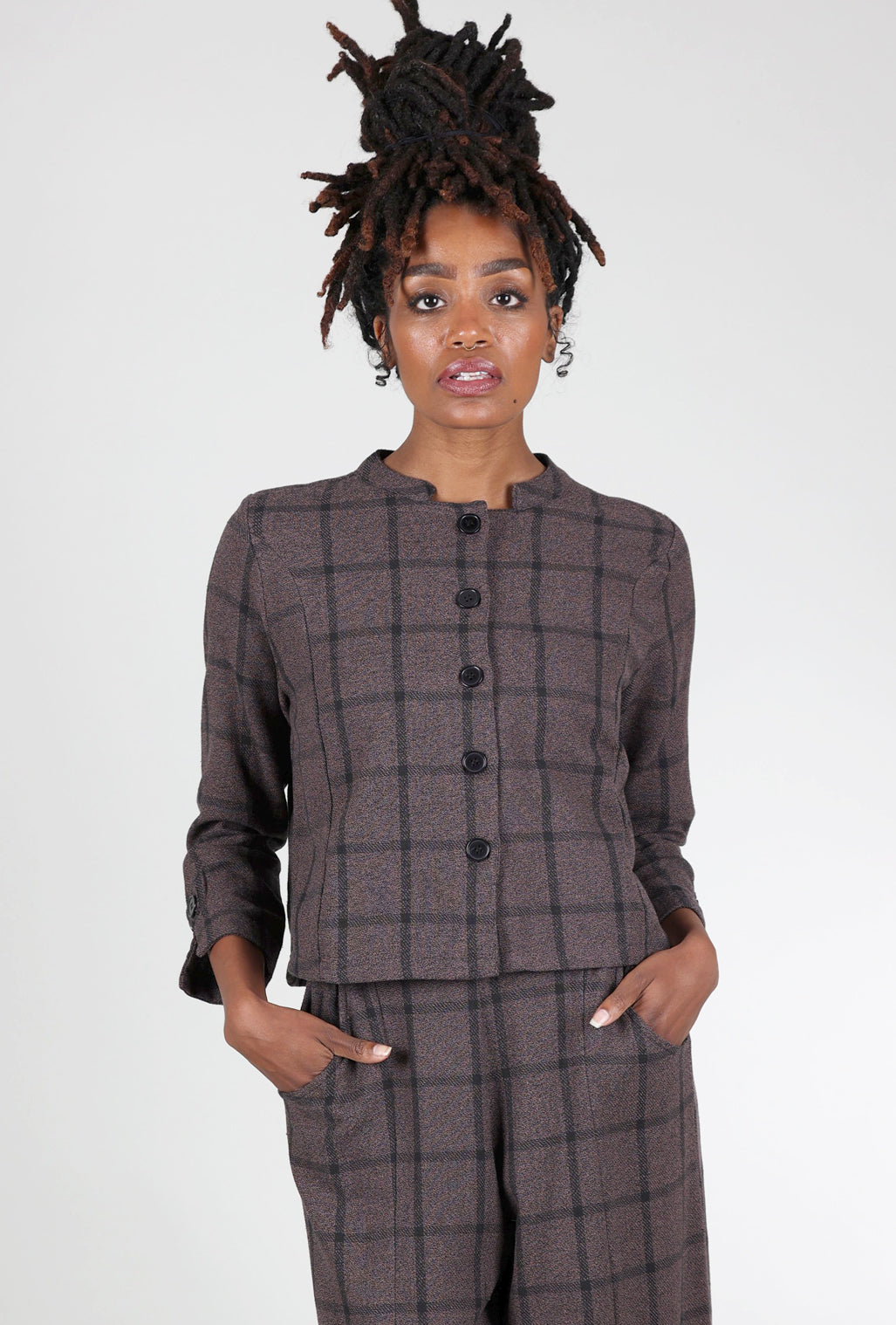 Tulip Garner Cropped Jacket, Liverpool Brown 
