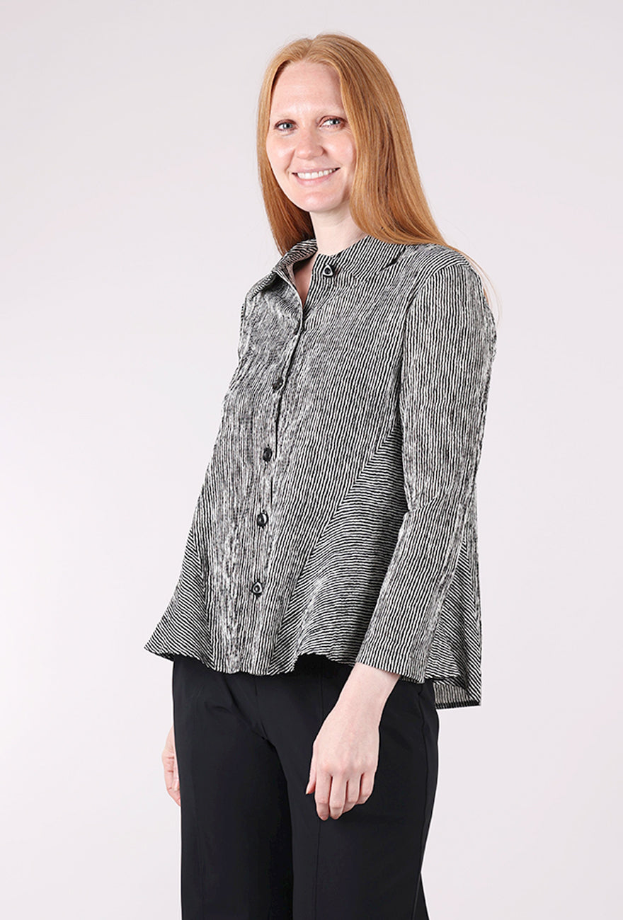 Niche Ridge Stripe Gleam Blouse, Black 