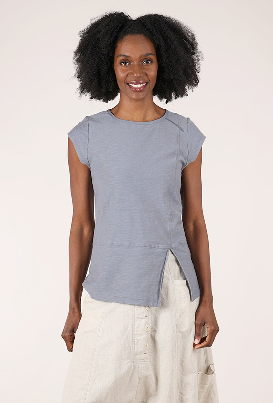 Split Seamed Tee, Blue