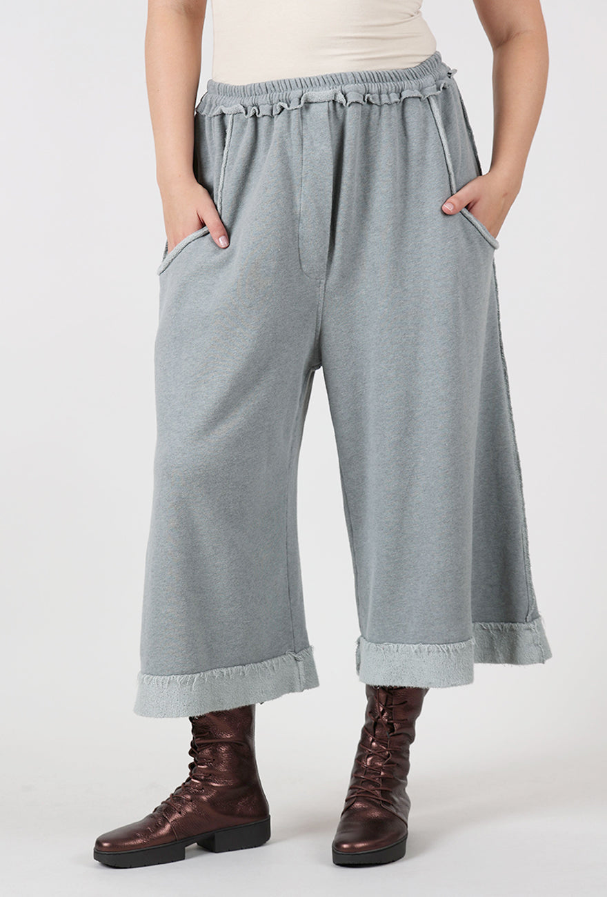 Cropped Sweat Trouser, Heather Fjord