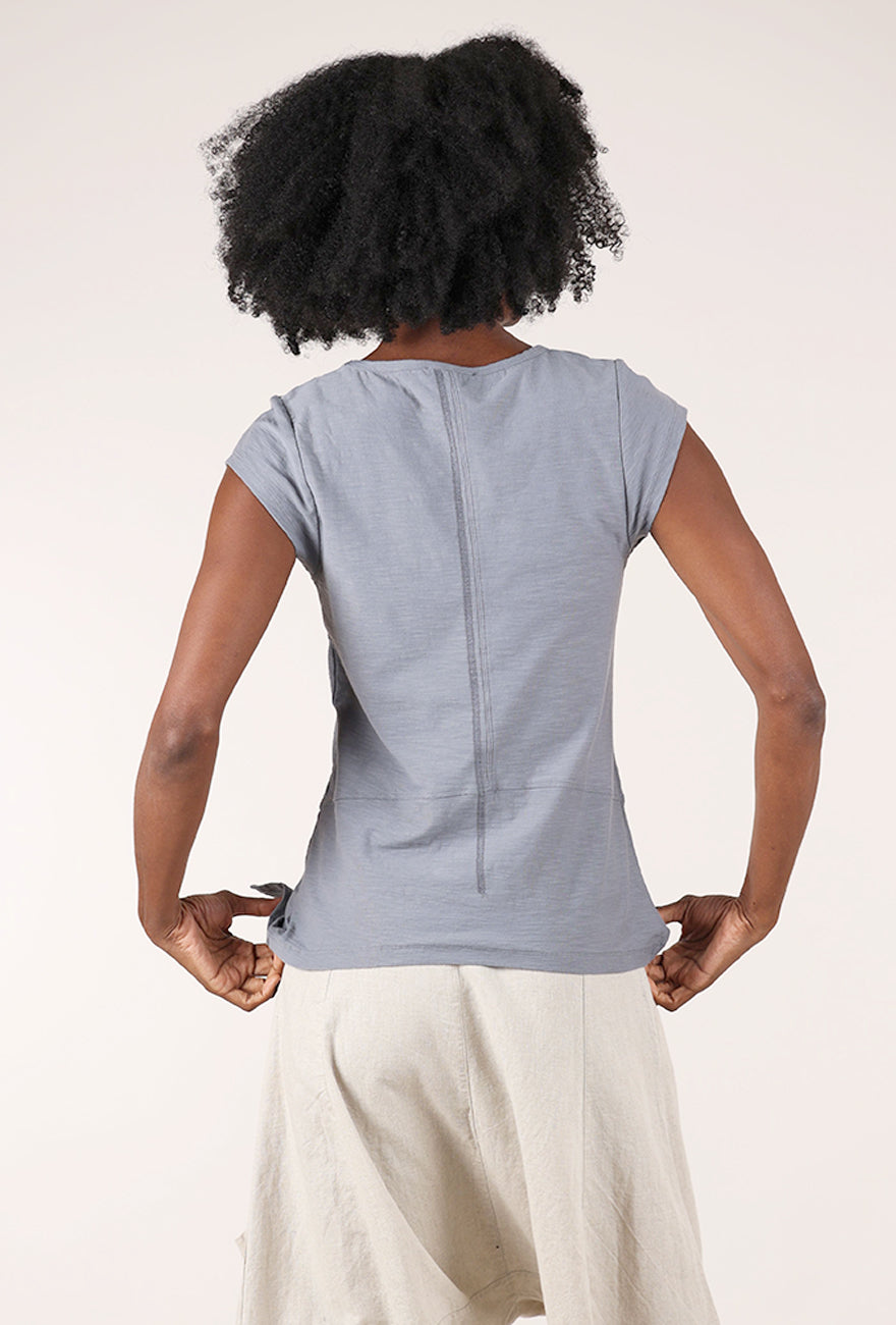 Split Seamed Tee, Blue