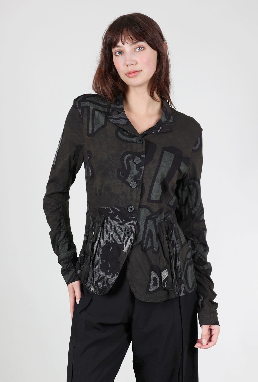 Rundholz Zip Pocket Jersey Jacket, Jungle Print 