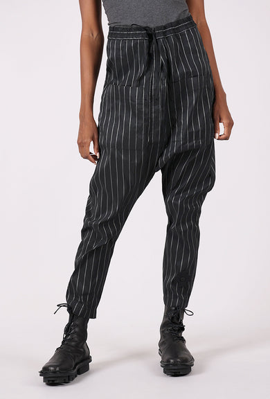 Pluslavie Nylon T Pant, Black Pinstripe 