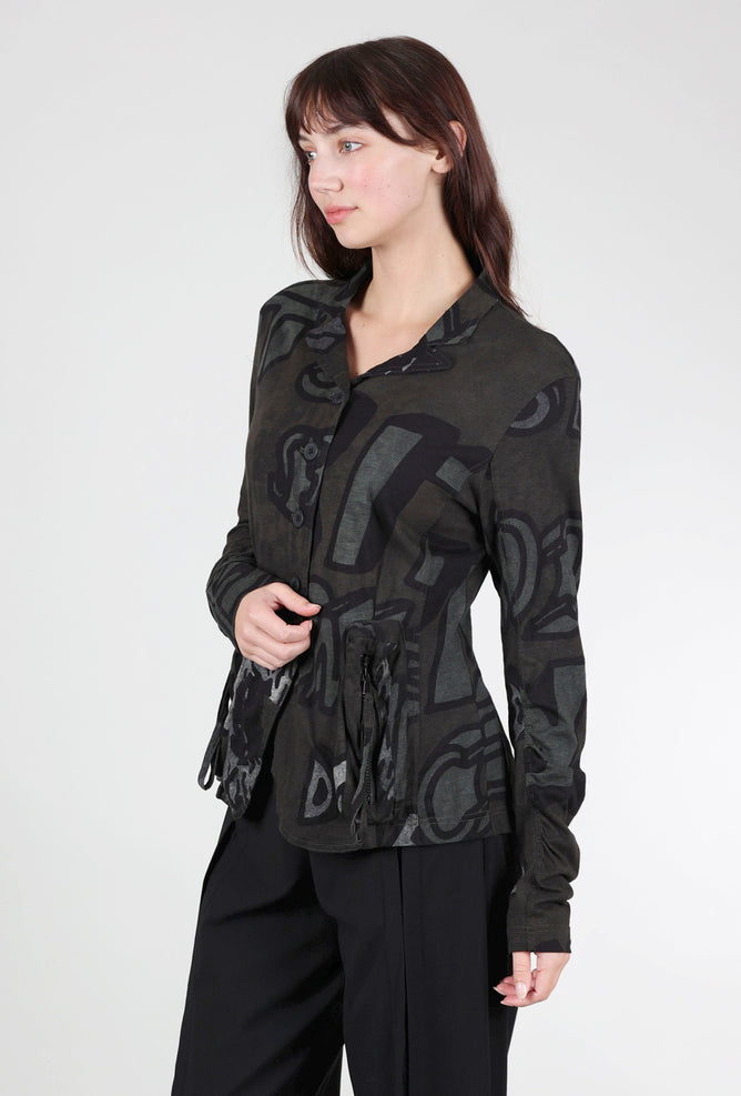 Rundholz Zip Pocket Jersey Jacket, Jungle Print 