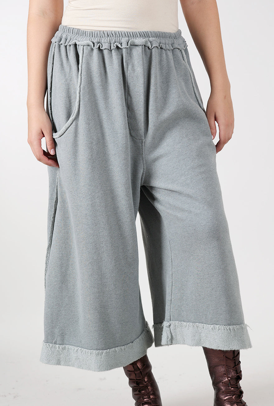 Cropped Sweat Trouser, Heather Fjord