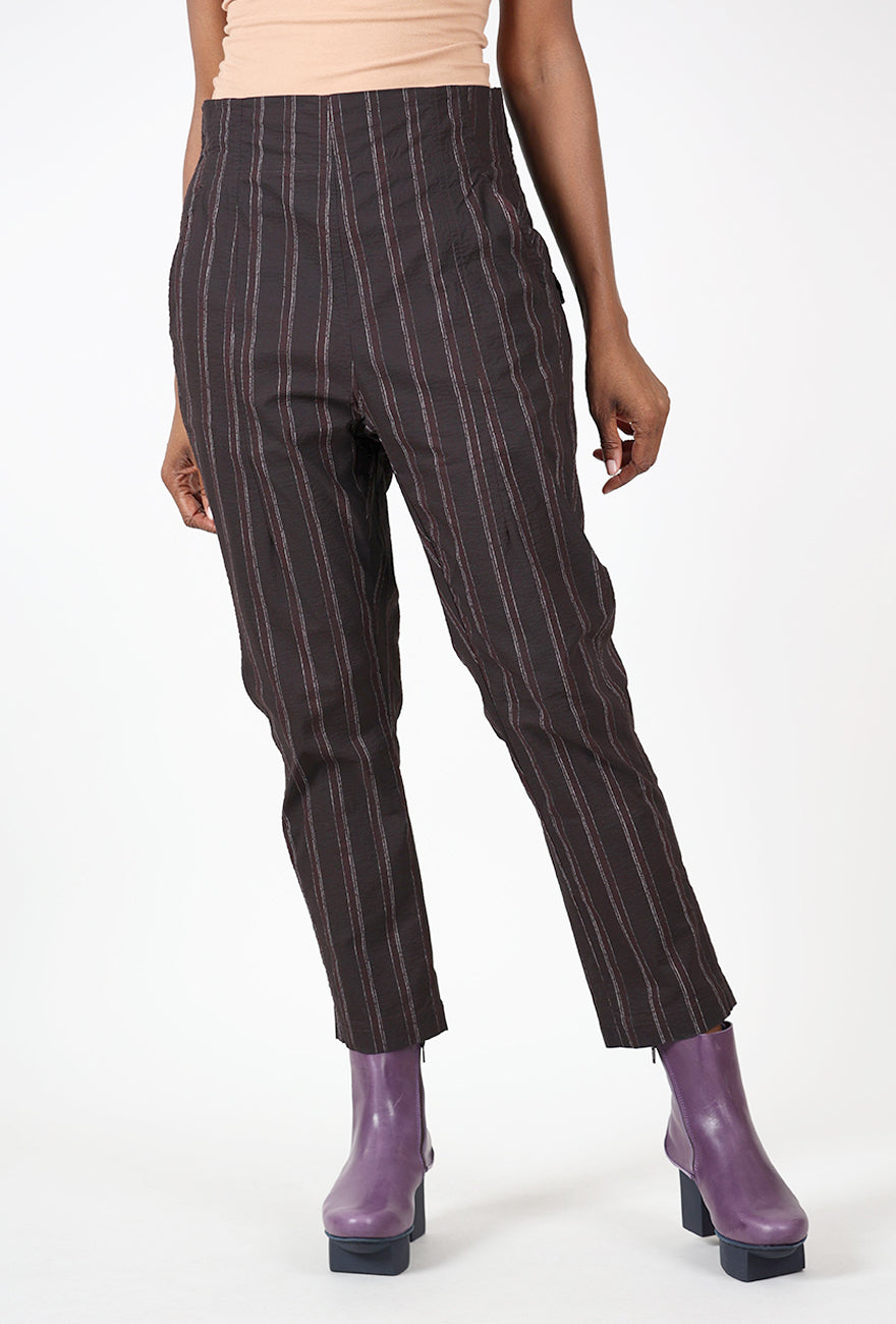 Paper Cotton Slimmer Trouser, Purple Cloud Stripe