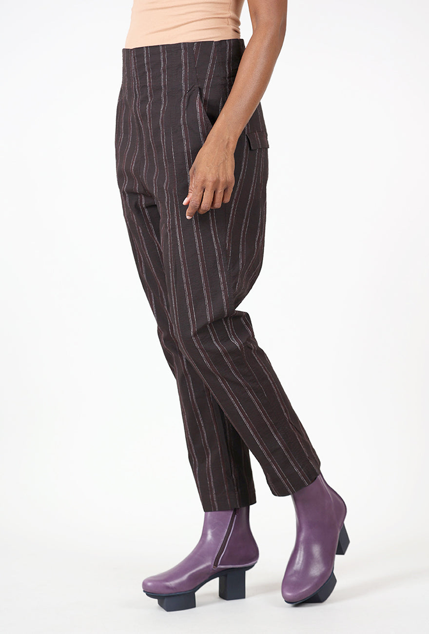 Paper Cotton Slimmer Trouser, Purple Cloud Stripe Angle 2