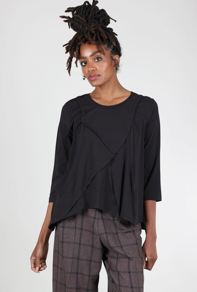 Tulip Lindsey Seamed Tee, Black 